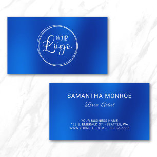 Brow Artist Geschäft Logo Royal Blau Ombre Blur Visitenkarte