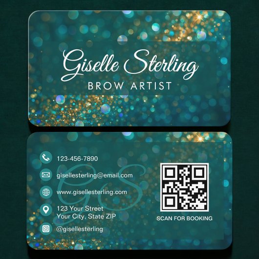 Brow Artist Green QR Code Visitenkarte