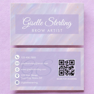 Brow Artist Iridescent Pastel Opal Holographic Visitenkarte