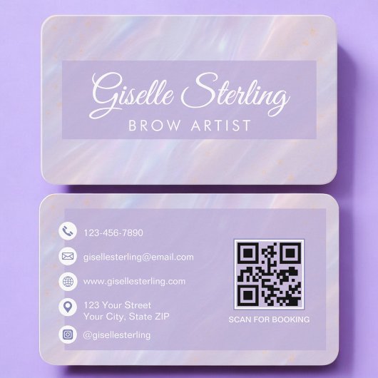 Brow Artist Irisierender QR-Code Professional Visitenkarte