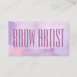 Brow Artist Lila Pastell Holografisch Visitenkarte