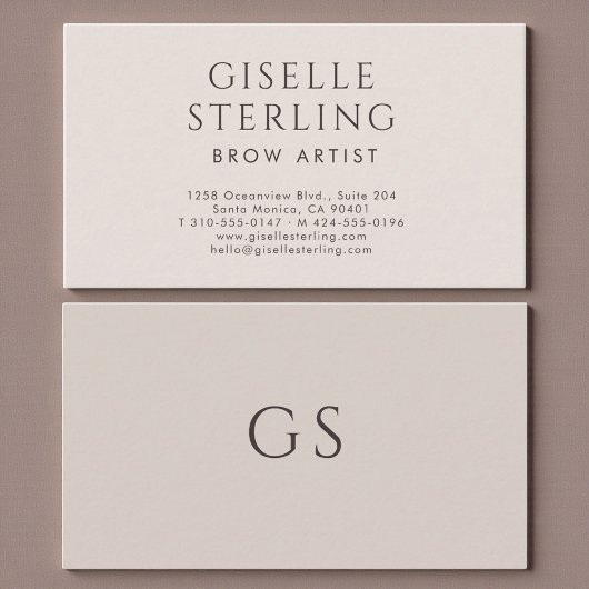 Brow Artist Minimalist Luxury Neutral Modern Visitenkarte