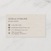 Brow Artist Modern Minimalist  Visitenkarte (Rückseite)