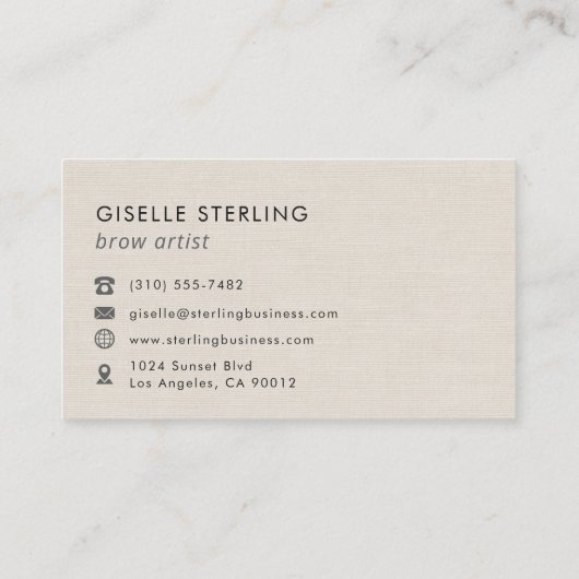 Brow Artist Modern Minimalist  Visitenkarte (Rückseite)