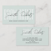Brow artist modern typography script blue  visitenkarte (Vorne/Hinten)