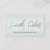 Brow artist modern typography script blue visitenkarte (Vorderseite)