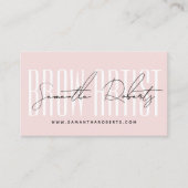 Brow artist modern typography script blush pink visitenkarte (Vorderseite)