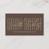 Brow artist modern typography script brown visitenkarte (Vorderseite)