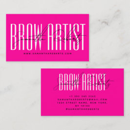 Brow artist modern typography script neon pink visitenkarte