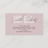 Brow artist modern typography script neutral pink visitenkarte (Rückseite)