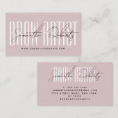 Brow artist modern typography script neutral pink visitenkarte (Vorne/Hinten)