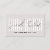 Brow artist modern typography script pink pearl visitenkarte (Vorderseite)