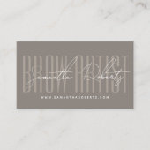 Brow artist modern typography script taupe visitenkarte (Vorderseite)