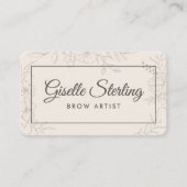 Brow Artist Neutral Floral Visitenkarte (Vorderseite)