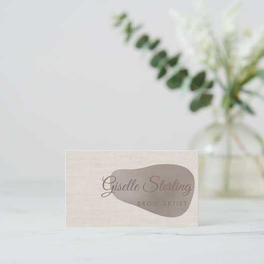Brow Artist Neutral Linen Beauty Abstract Visitenkarte (Stehend Vorderseite)