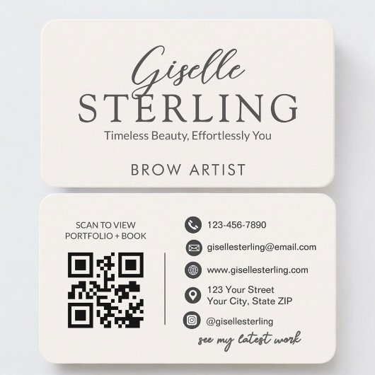 Brow Artist Neutral QR Code Visitenkarte