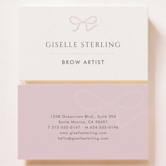 Brow Artist Pink Bow Visitenkarte