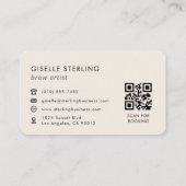 Brow Artist QR Code  Visitenkarte (Rückseite)