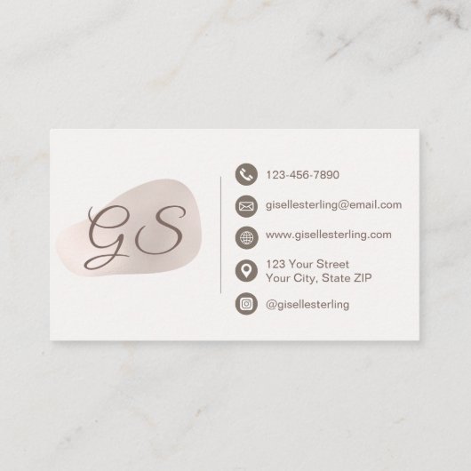 Brow Artist Rose Goldene Fossilienblüte Abstrakt Visitenkarte (Rückseite)