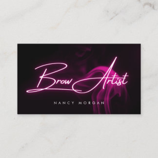 Brow Artist Typografie Pink Neon Visitenkarte