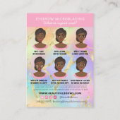 Brow Microblading Aftercare & Appointment-Marmor  Visitenkarte (Rückseite)