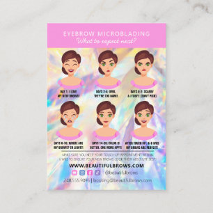 Brow Microblading Aftercare Crystal Holographic Visitenkarte