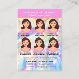 Brow Microblading Aftercare Crystal Holographic Visitenkarte