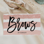 Brow moderne, elegante Typografie Rose Goldstreife Visitenkarte