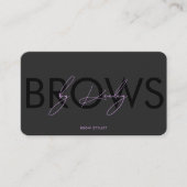 Brow-Stylist Brows Studio Schwarz Lila Visitenkarte (Vorderseite)