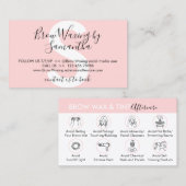 Brow Wax Tint Aftercare Instruktion Visitenkarte (Vorne/Hinten)