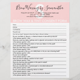 Brow Wax und Tint-Kundenzustimmungsformular Flyer