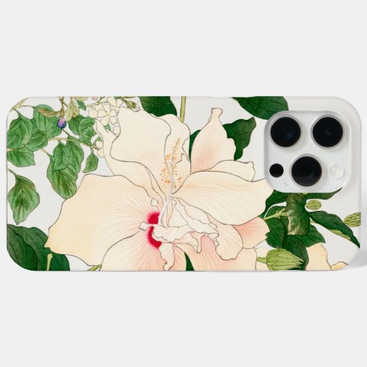 Browallia & Hibiskus Blume - Japanischer Holzblock Case-Mate iPhone Hülle (Rückseite (Horizontal))