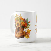 BROWBOOTE MIT HÜBSCHEN FALL AUTUMS-BLUME KAFFEETASSE (Vorderseite Links)