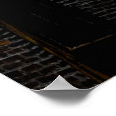 BROWBRICK-GEBÄUDE MIT GELBMETALLLADTER POSTER (Ecke)