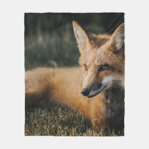 BROWER FOX AUF DEM BODEN FLEECEDECKE
