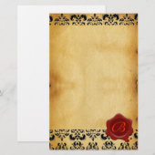 BROWER PARCHDAMASK , ROT-WAX-SIEGEL-MONOGRAMM BRIEFPAPIER (Vorne/Hinten)