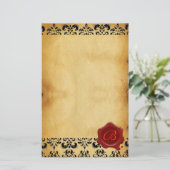 BROWER PARCHDAMASK , ROT-WAX-SIEGEL-MONOGRAMM BRIEFPAPIER (Stehend Vorderseite)