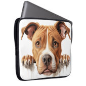 BROWER UND WEISSE PITBULL TERRIER HUND LAPTOPSCHUTZHÜLLE (Vorne Rechts)