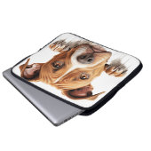 BROWER UND WEISSE PITBULL TERRIER HUND LAPTOPSCHUTZHÜLLE (Vorne Knopf)