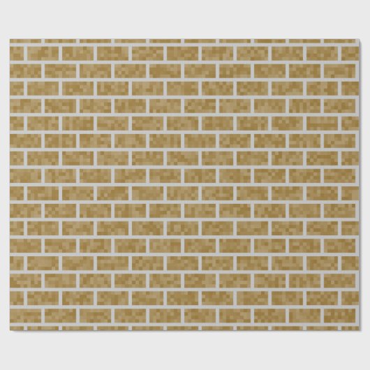 Brown8-bitgraphik-Art-Ziegelstein-Muster Geschenkpapier (Flach)
