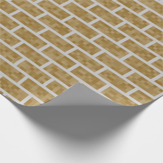 Brown8-bitgraphik-Art-Ziegelstein-Muster Geschenkpapier (Ecke)