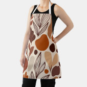 Brown Abstract Organic Shapes Print All-Over Print Schürze (InSitu)