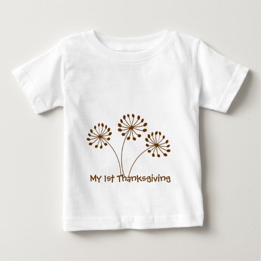 Brown Abstrakt Dandelion Floral Baby T-shirt (Vorderseite)