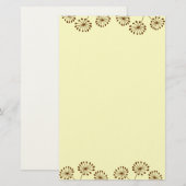 Brown Abstrakt Dandelion Floral Briefpapier (Vorne/Hinten)