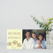 Brown Abstrakt Dandelion Floral Feiertagskarte (Stehend Vorderseite)