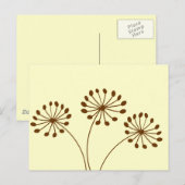Brown Abstrakt Dandelion Floral Postkarte (Vorne/Hinten)
