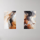 Brown Abstrakt Fluid Marble Art Bilderwand Sets (Vorderseite)