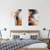 Brown Abstrakt Fluid Marble Art Bilderwand Sets (Schlafzimmer)