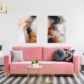 Brown Abstrakt Fluid Marble Art Bilderwand Sets (Wohnzimmer)