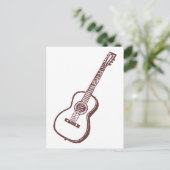 Brown Acoustic Classic Guitar Postkarte (Stehend Vorderseite)